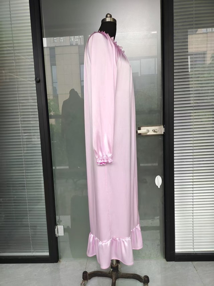 Women's Pleat Neck Silk Nightshirt