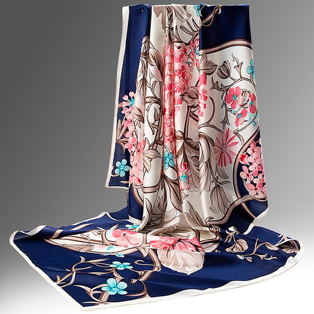 100% Silk Floral Scarves