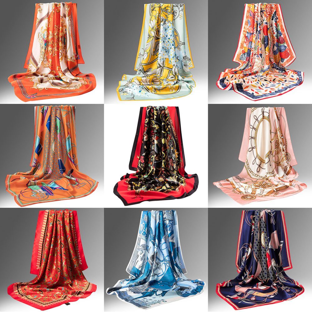 100% Silk Floral Scarves