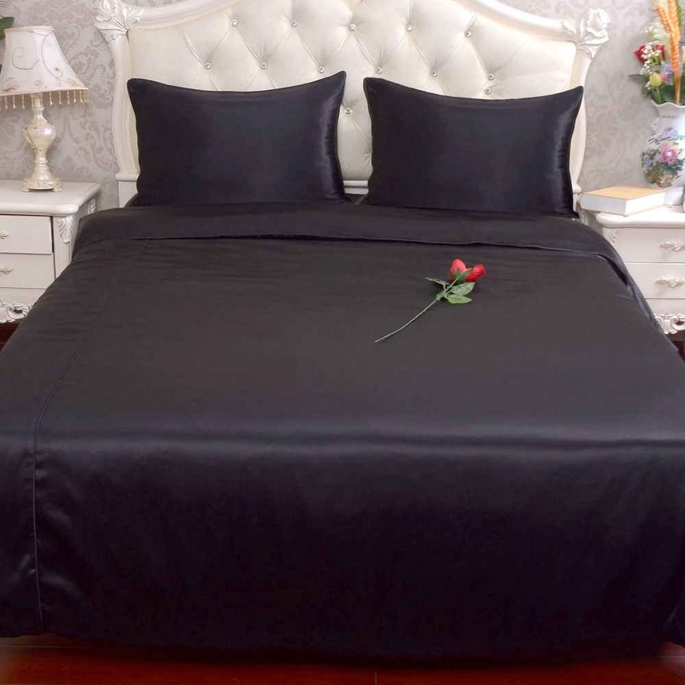 100% Silk Duvet Cover Fitted Sheet Flat Sheet Bedding Set UK Double