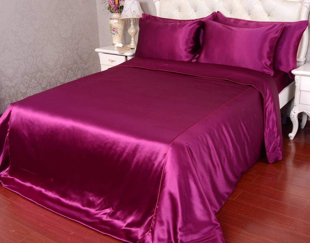 100% Silk Duvet Cover Fitted Sheet Flat Sheet Bedding Set UK Double