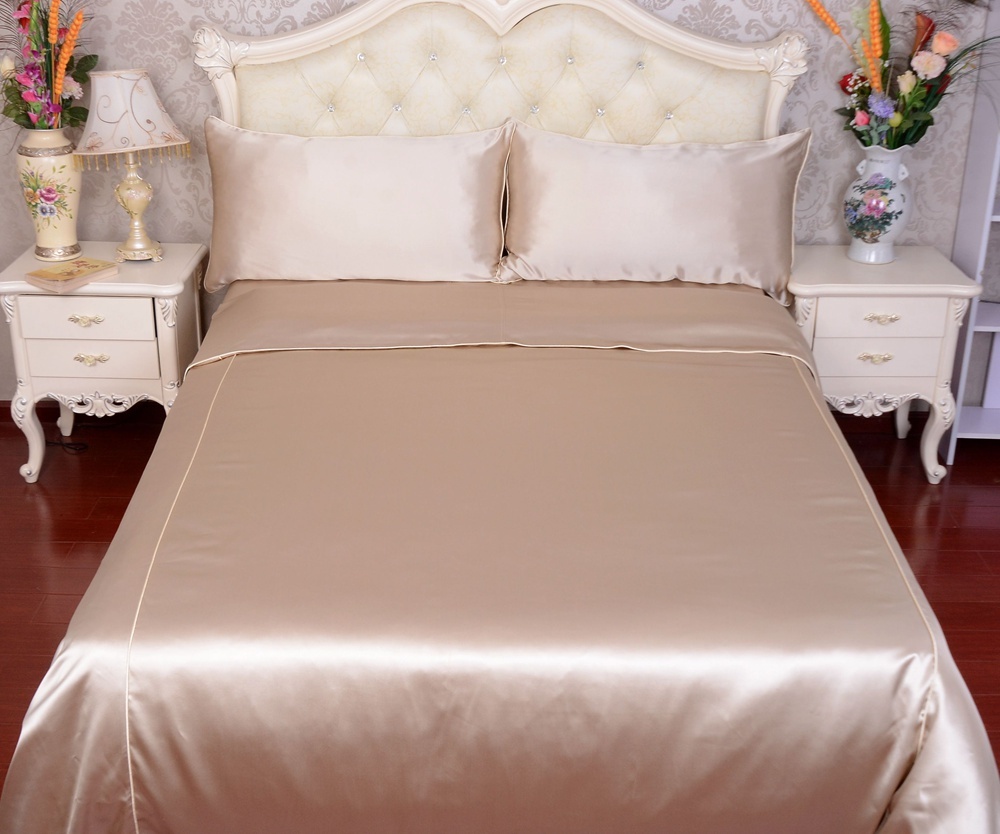 100% Silk Duvet Cover Fitted Sheet Flat Sheet Bedding Set UK Double