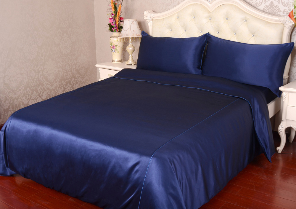 100% Silk Duvet Cover Fitted Sheet Flat Sheet Bedding Set UK Double