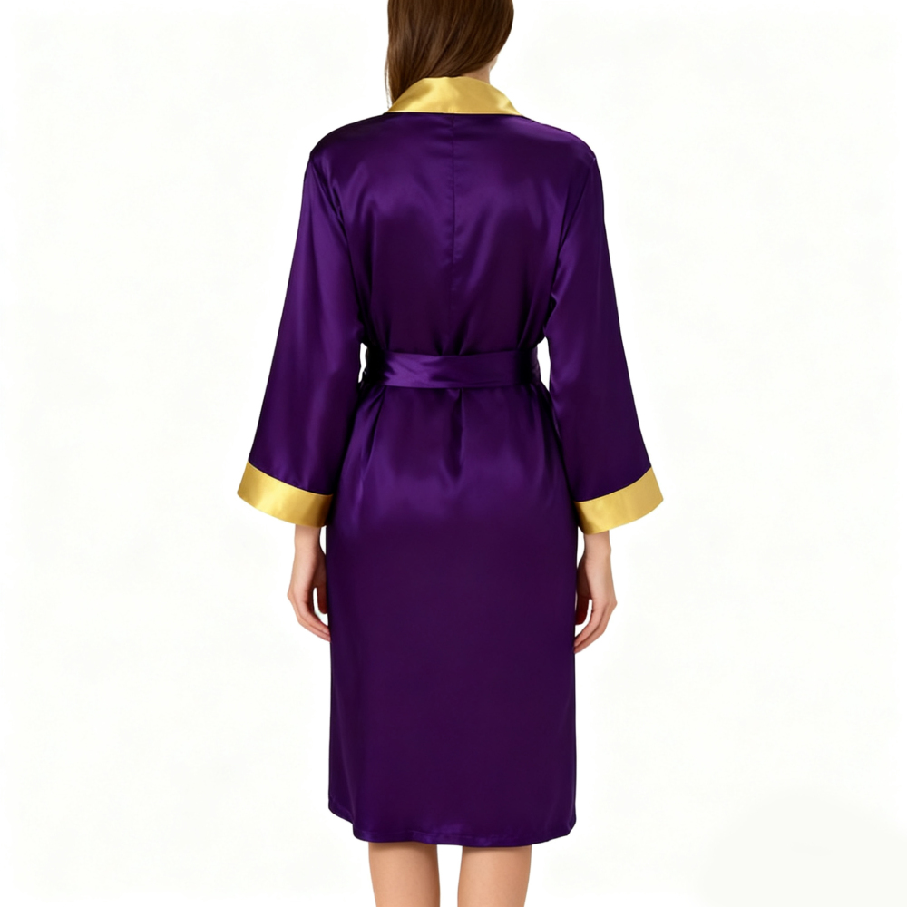 Women's Purple Contrast Robe