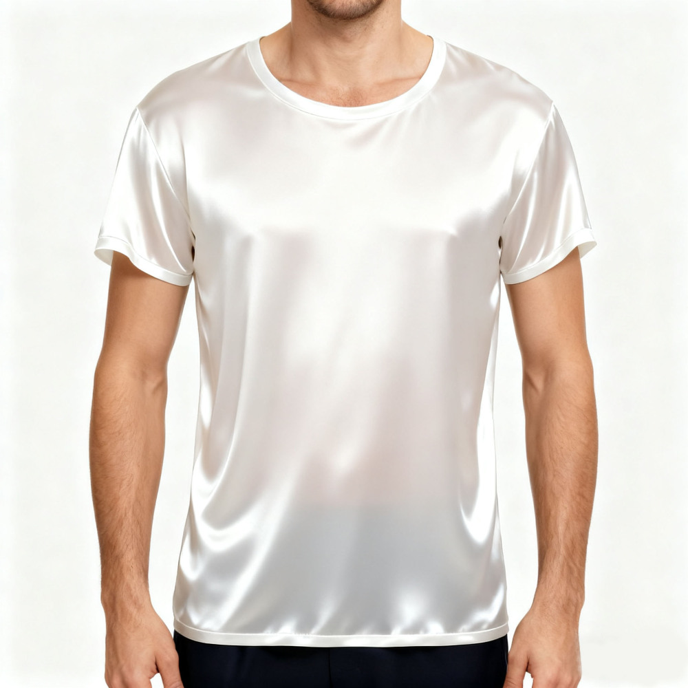 Men's White Silk T Shirts