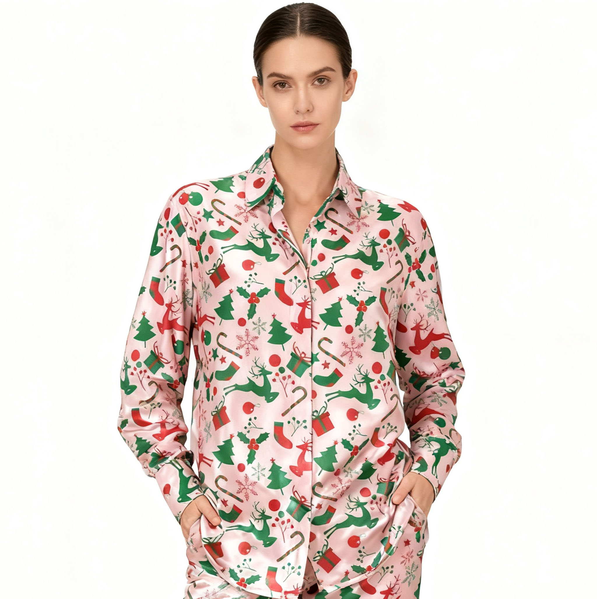 Women's Silk Christmas Shirts