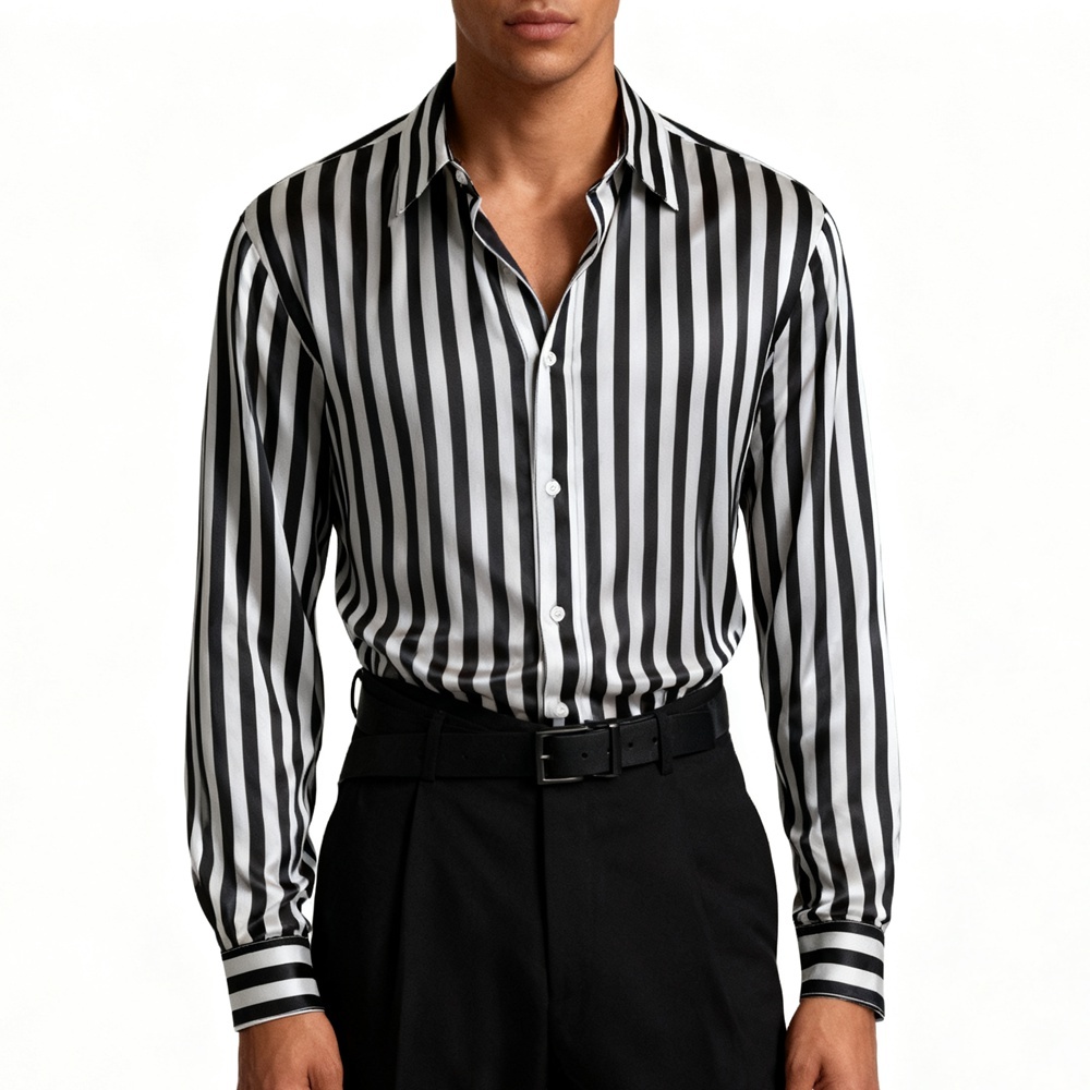 Men's Striped Silk Shirts