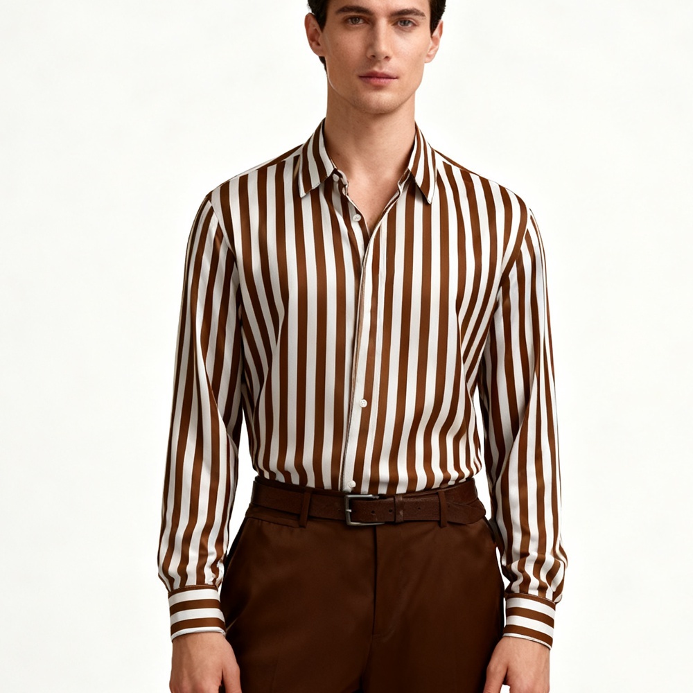 Men's Striped Silk Shirts