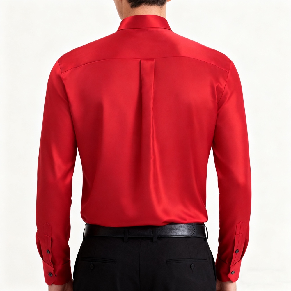 Men's Silk Band Collar Shirts