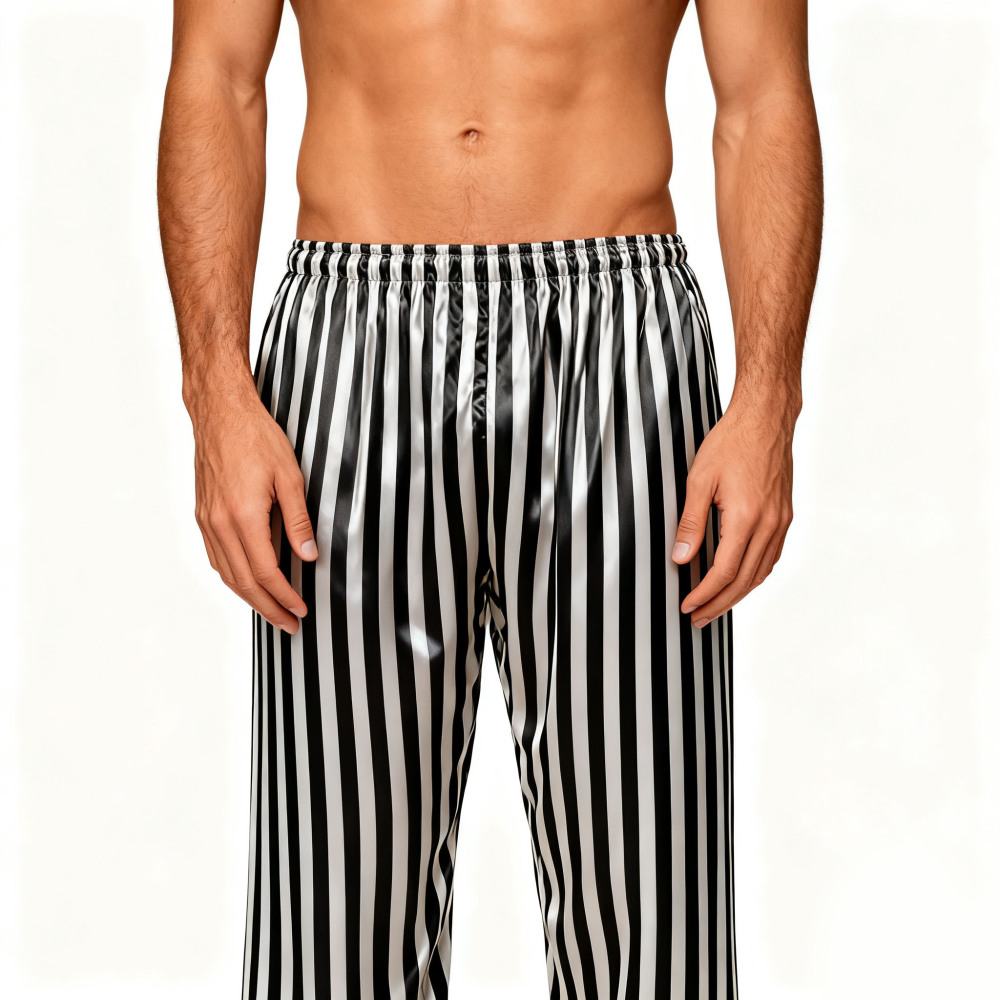 Striped Silk Lounge Pants For Men