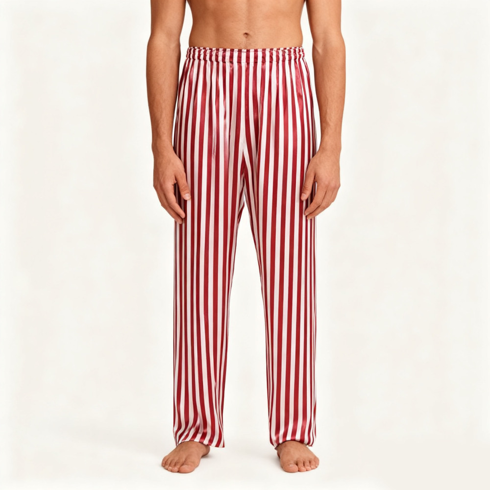Striped Silk Lounge Pants For Men