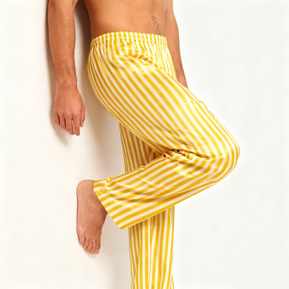 Striped Silk Lounge Pants For Men