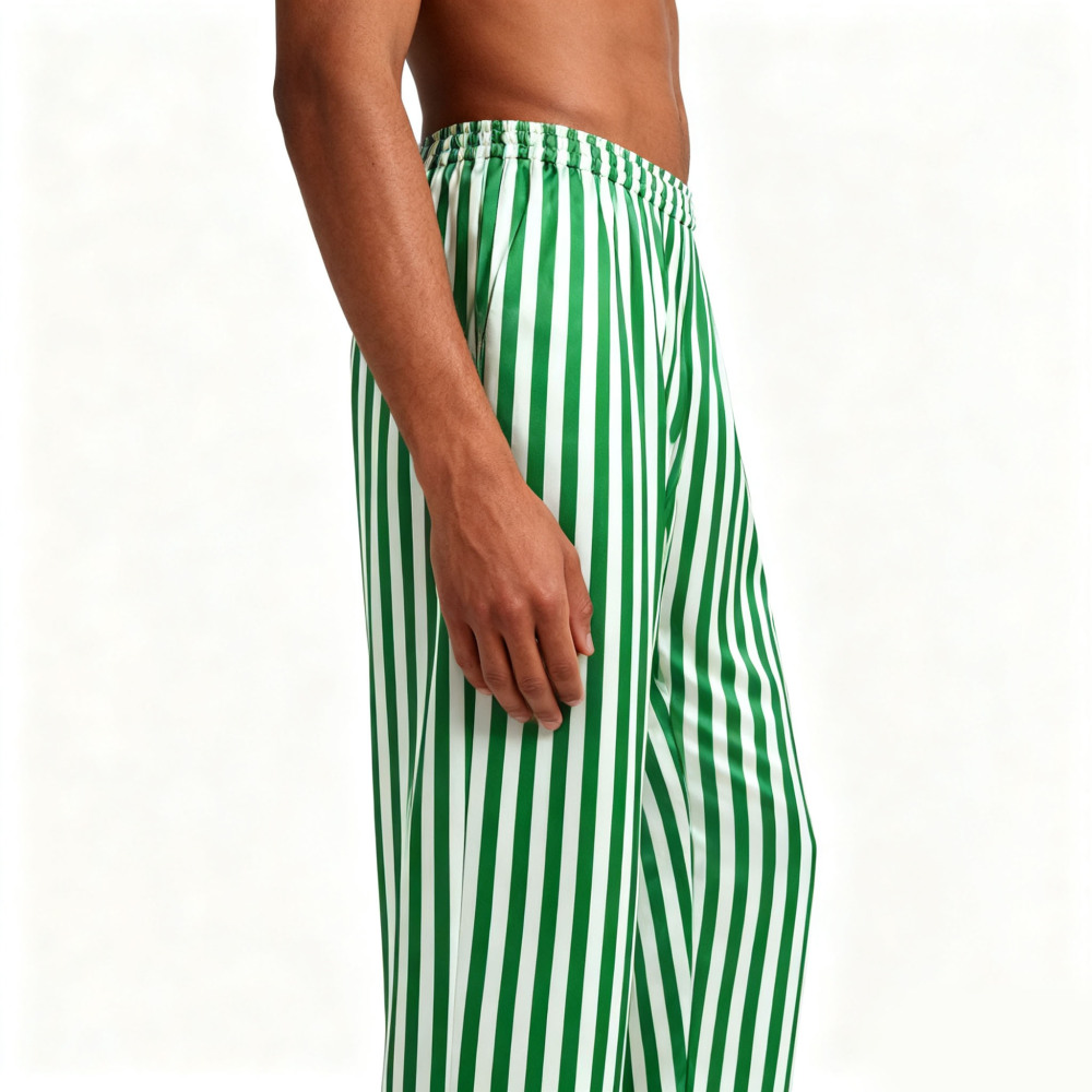 Striped Silk Lounge Pants For Men