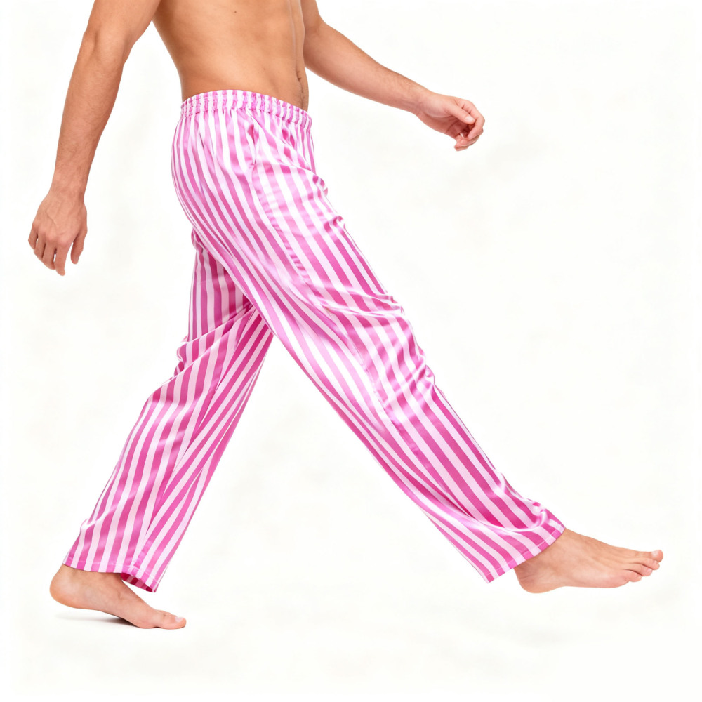 Striped Silk Lounge Pants For Men