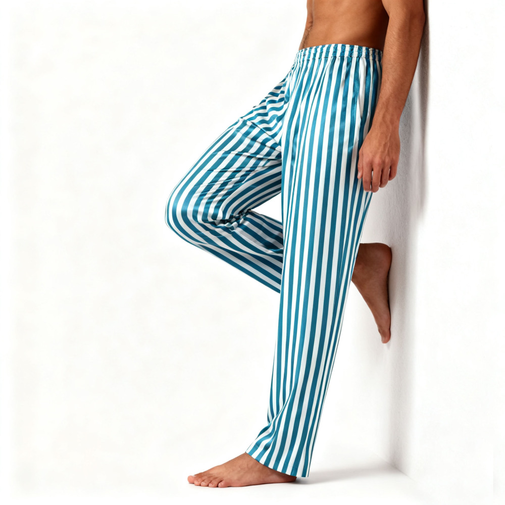 Striped Silk Lounge Pants For Men