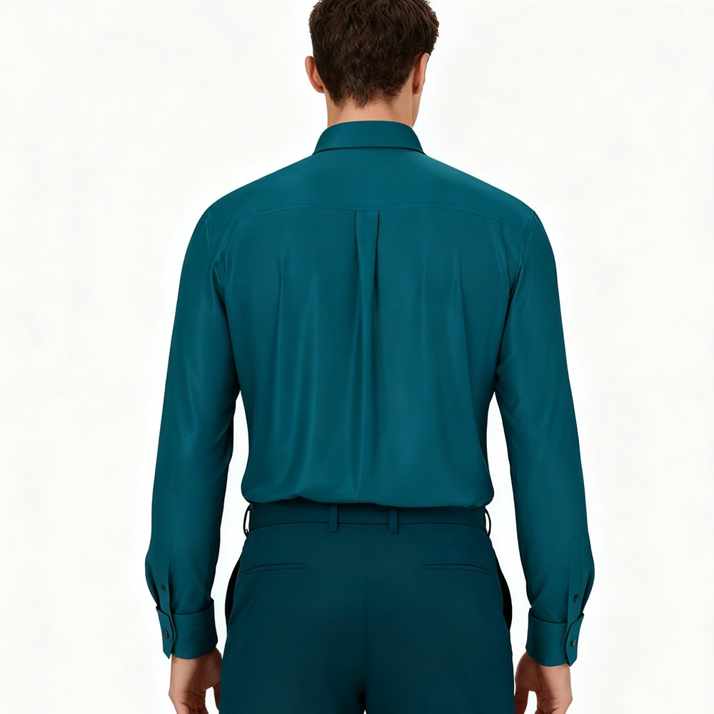 Men's 100% Silk French Cuff Dress Shirt