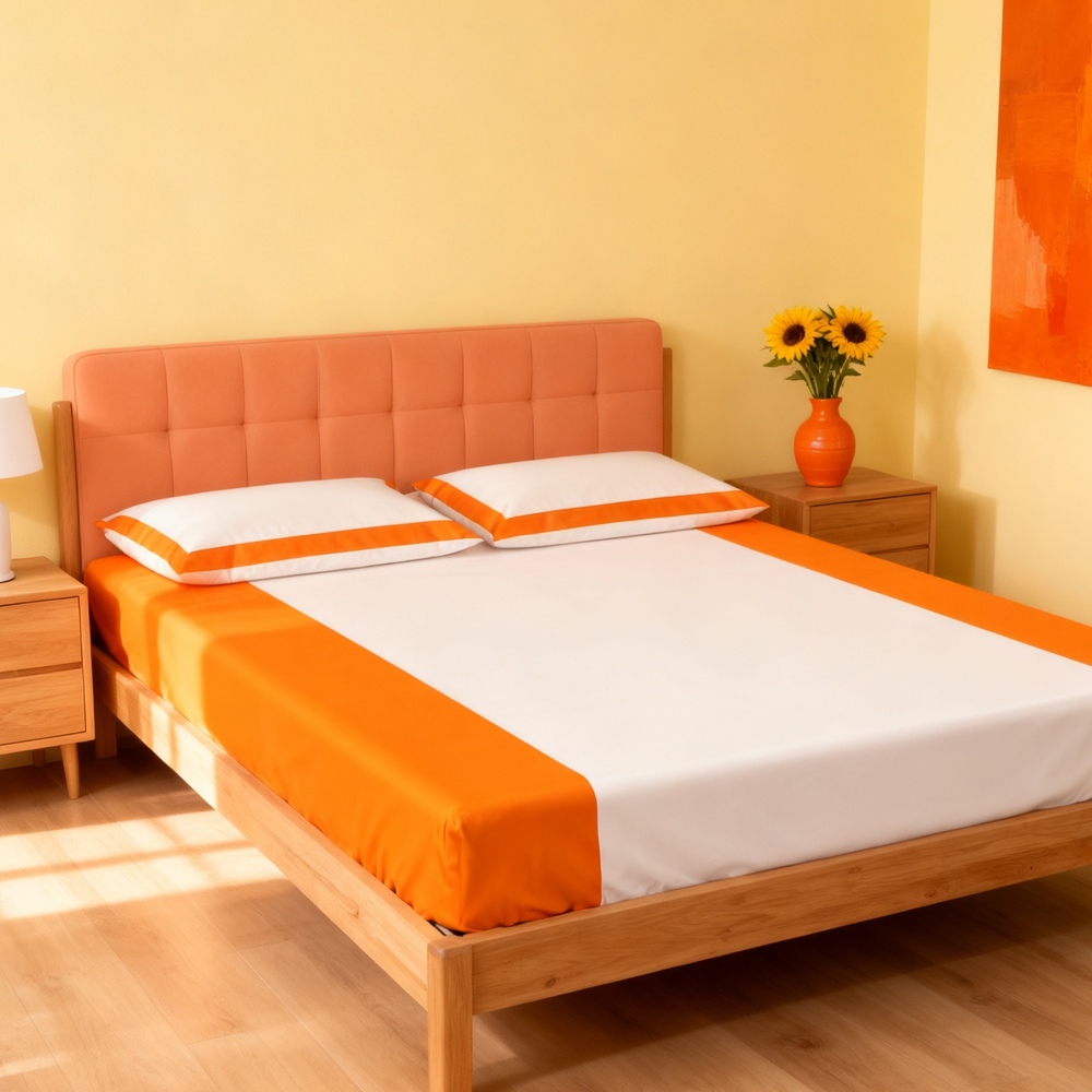 Two Tone Pure Silk Bed Sheets Set UK