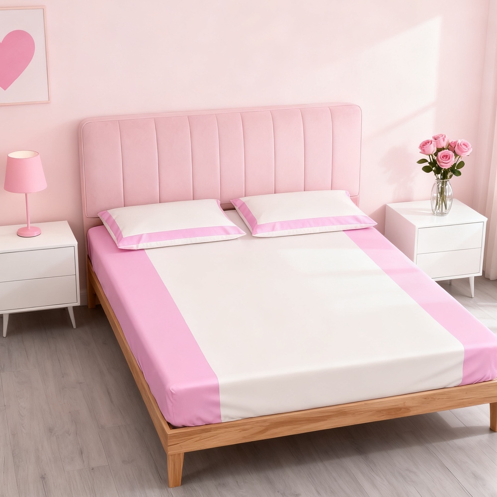 Two Tone Pure Silk Bed Sheets Set UK