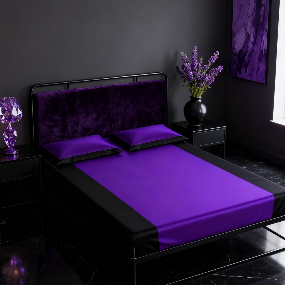 Two Tone Pure Silk Bed Sheets Set UK
