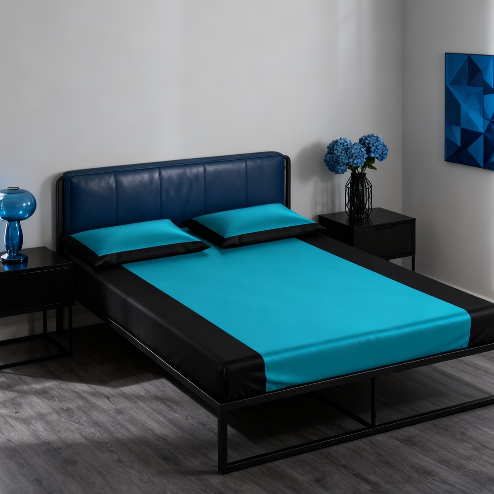 Two Tone Pure Silk Bed Sheets Set UK