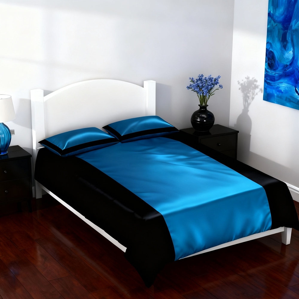Two Tone Silk Duvet Cover Set