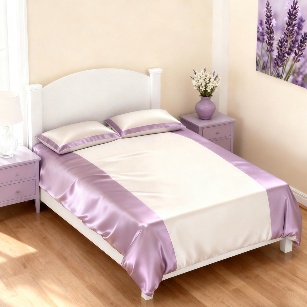 Two Tone Silk Duvet Cover Set