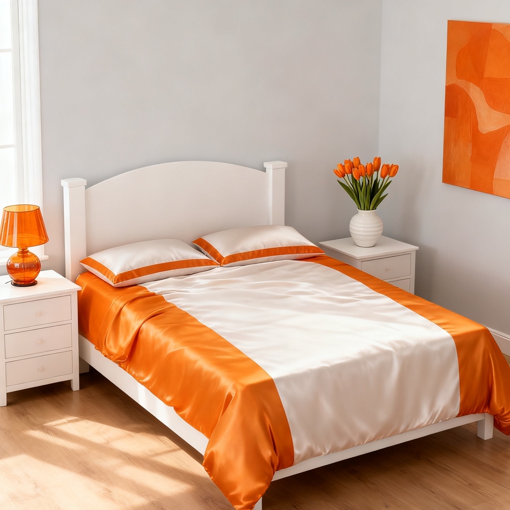 Two Tone Silk Duvet Cover Set