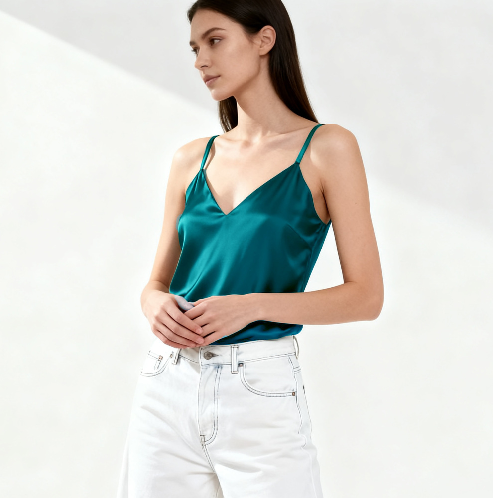 100% Silk V Neck Camisole