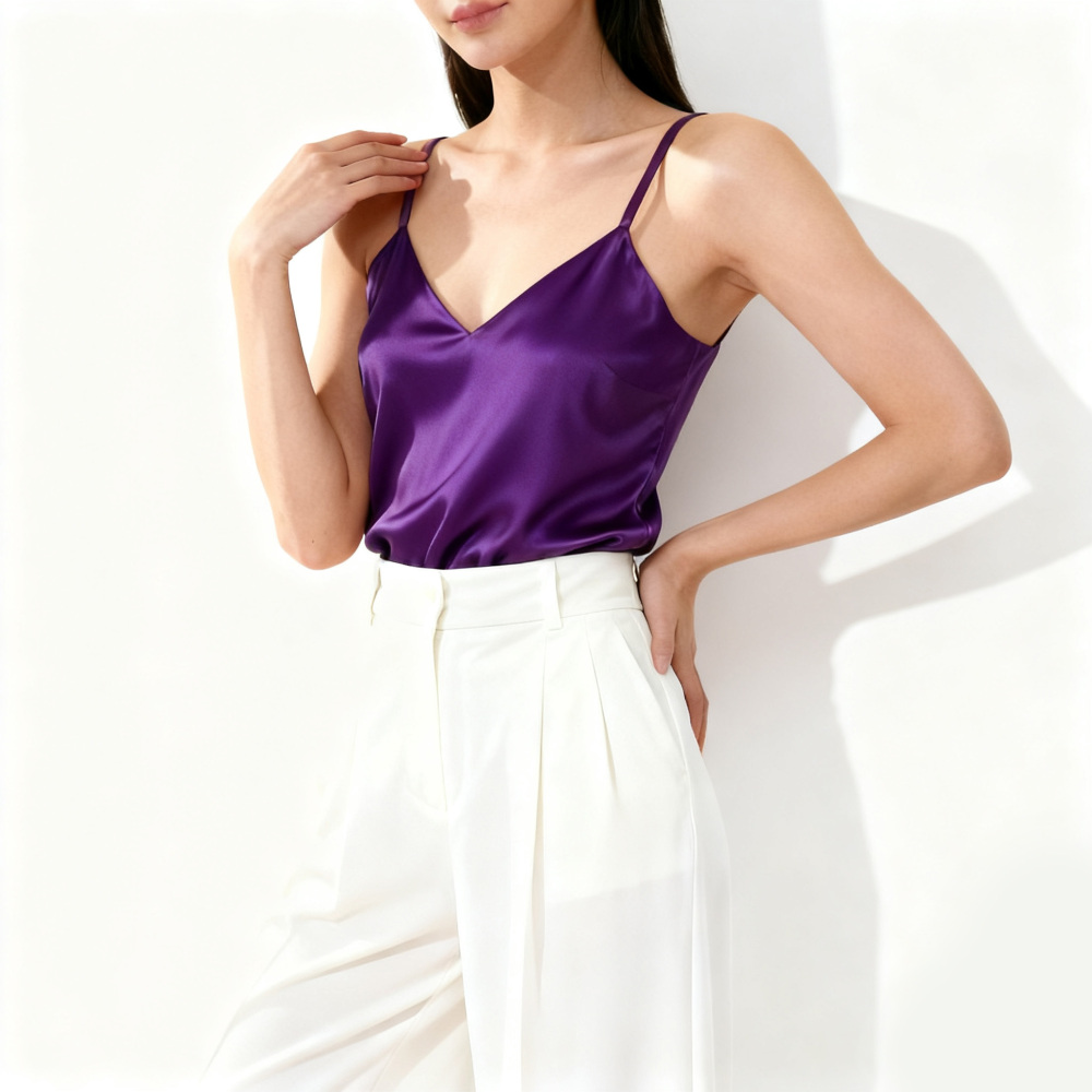 100% Silk V Neck Camisole