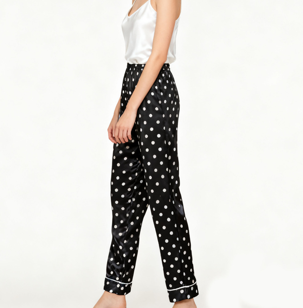 Women's 100% Silk Polka Dot Versatile Pajamas Set