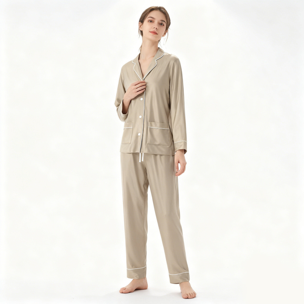 Womens Silk Button Up Pajamas