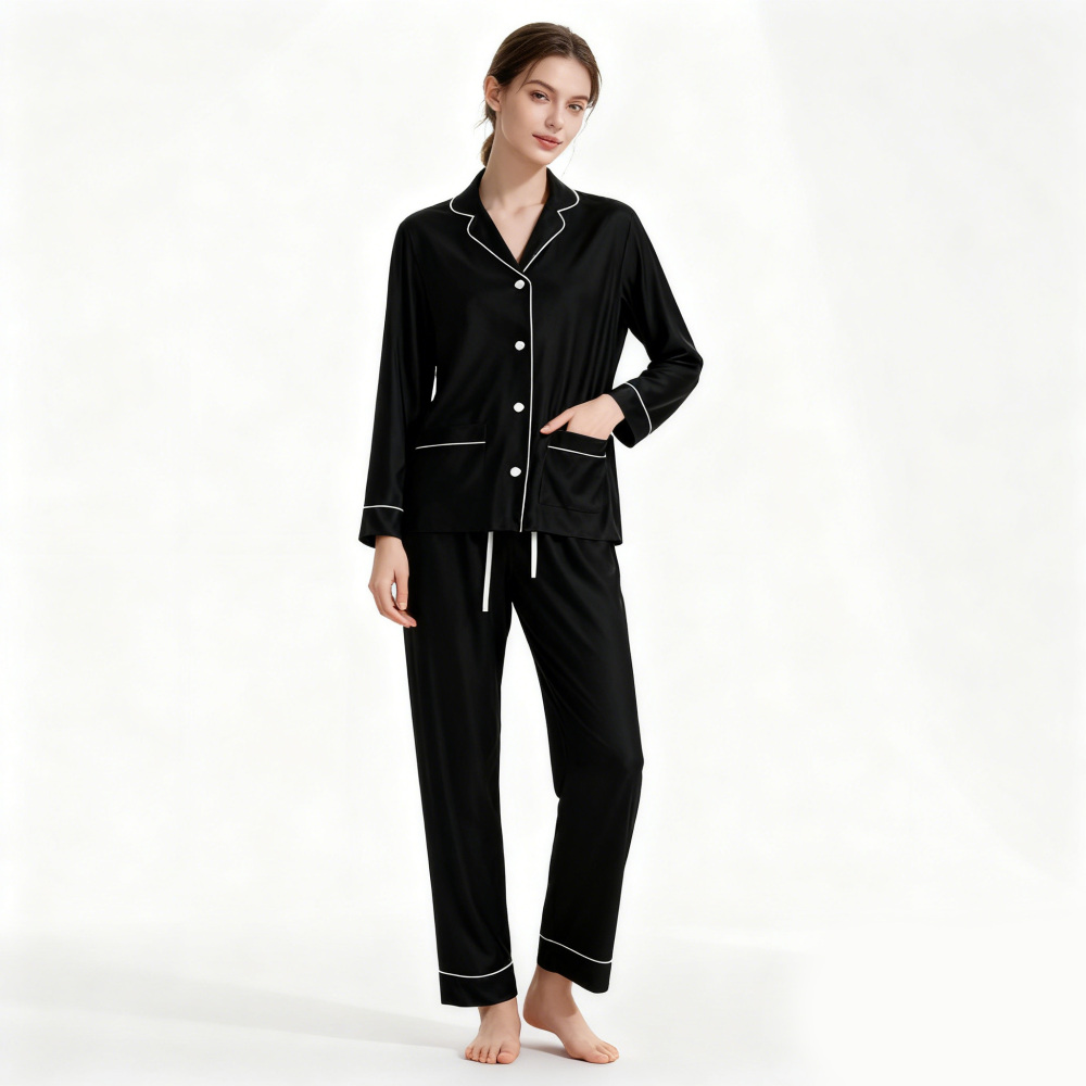 Womens Silk Button Up Pajamas