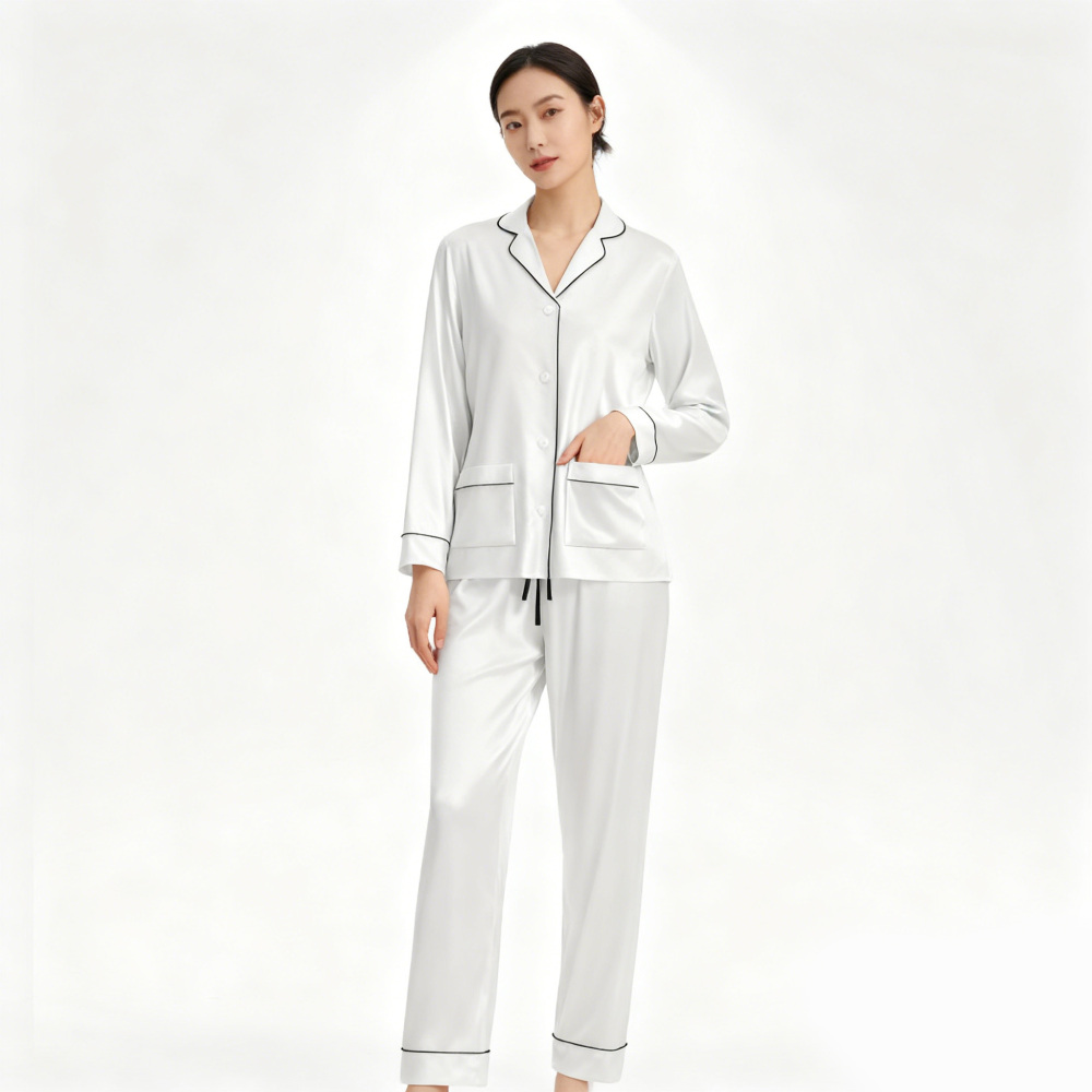 Womens Silk Button Up Pajamas