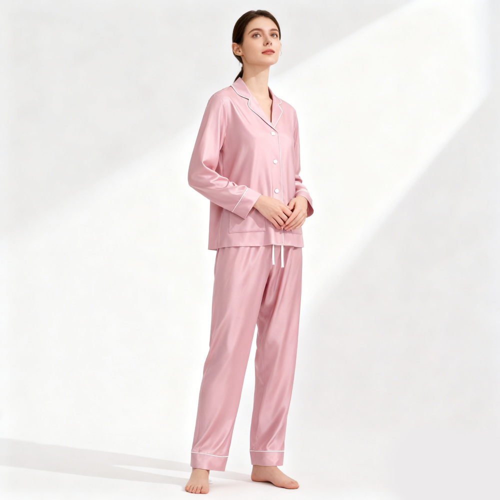 Womens Silk Button Up Pajamas