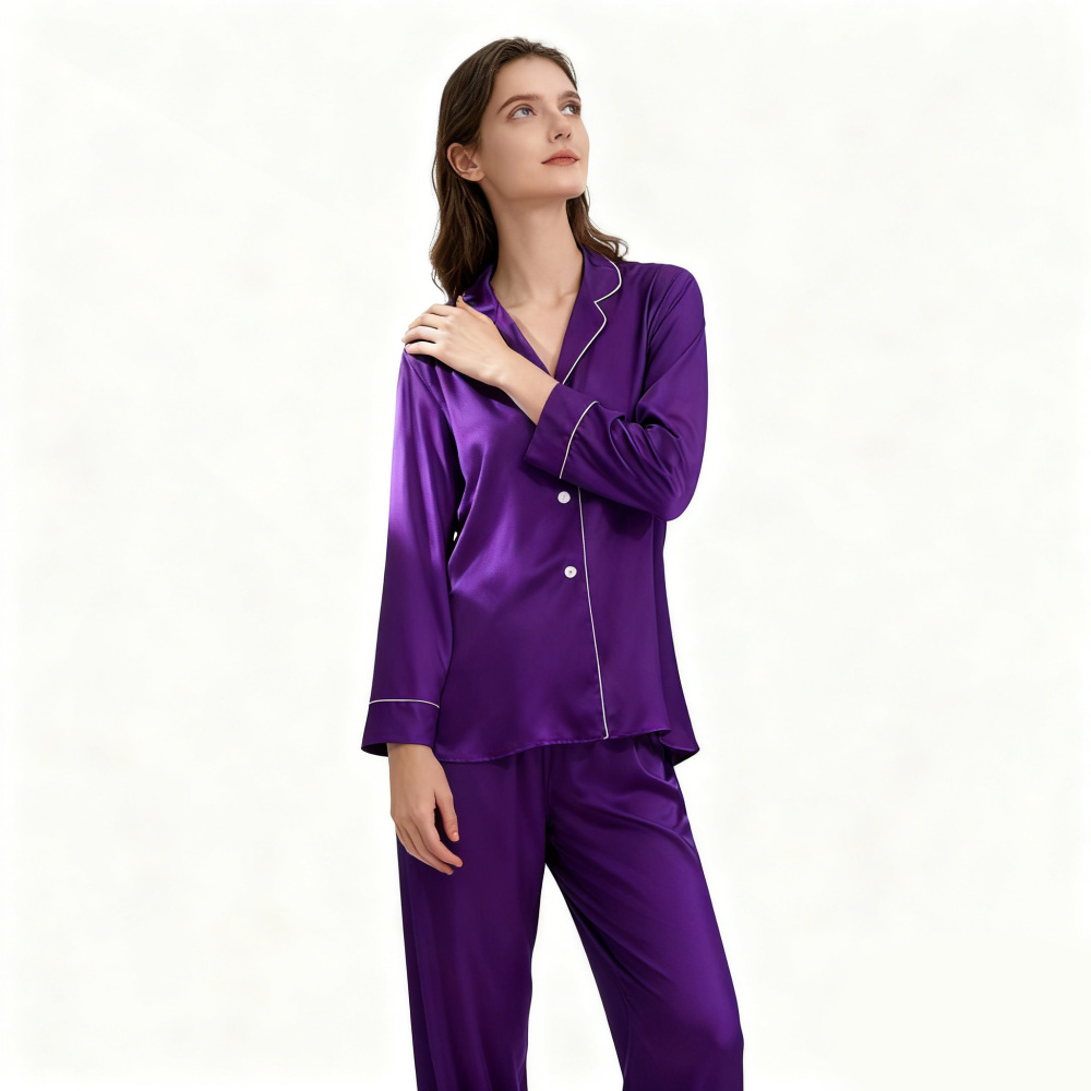 Womens Silk Button Up Pajamas