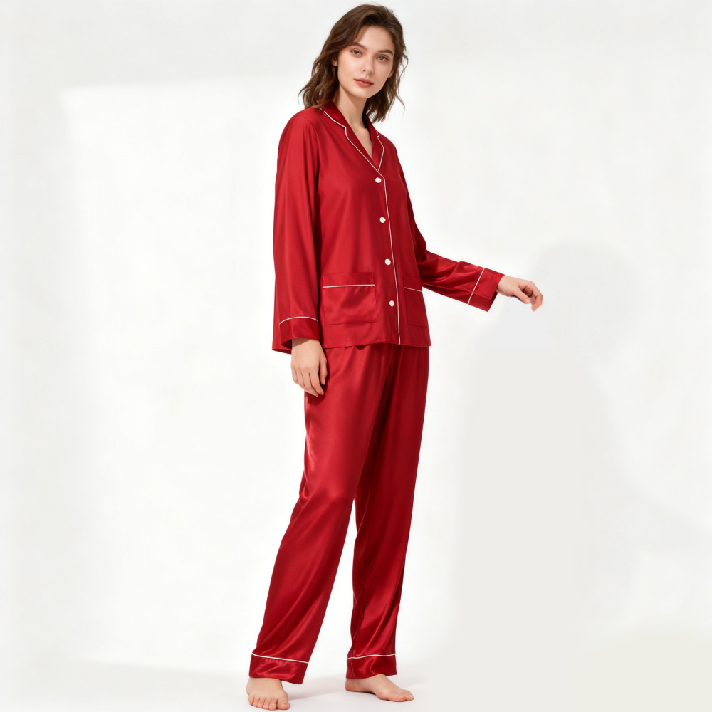 Womens Silk Button Up Pajamas