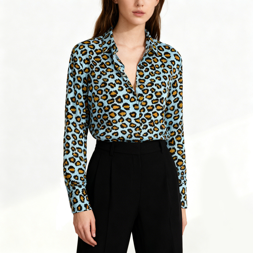 Leopard Silk Blouse