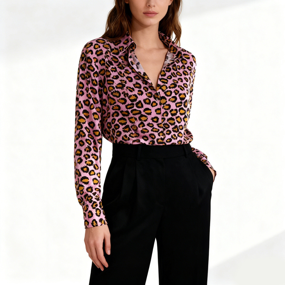 Leopard Silk Blouse