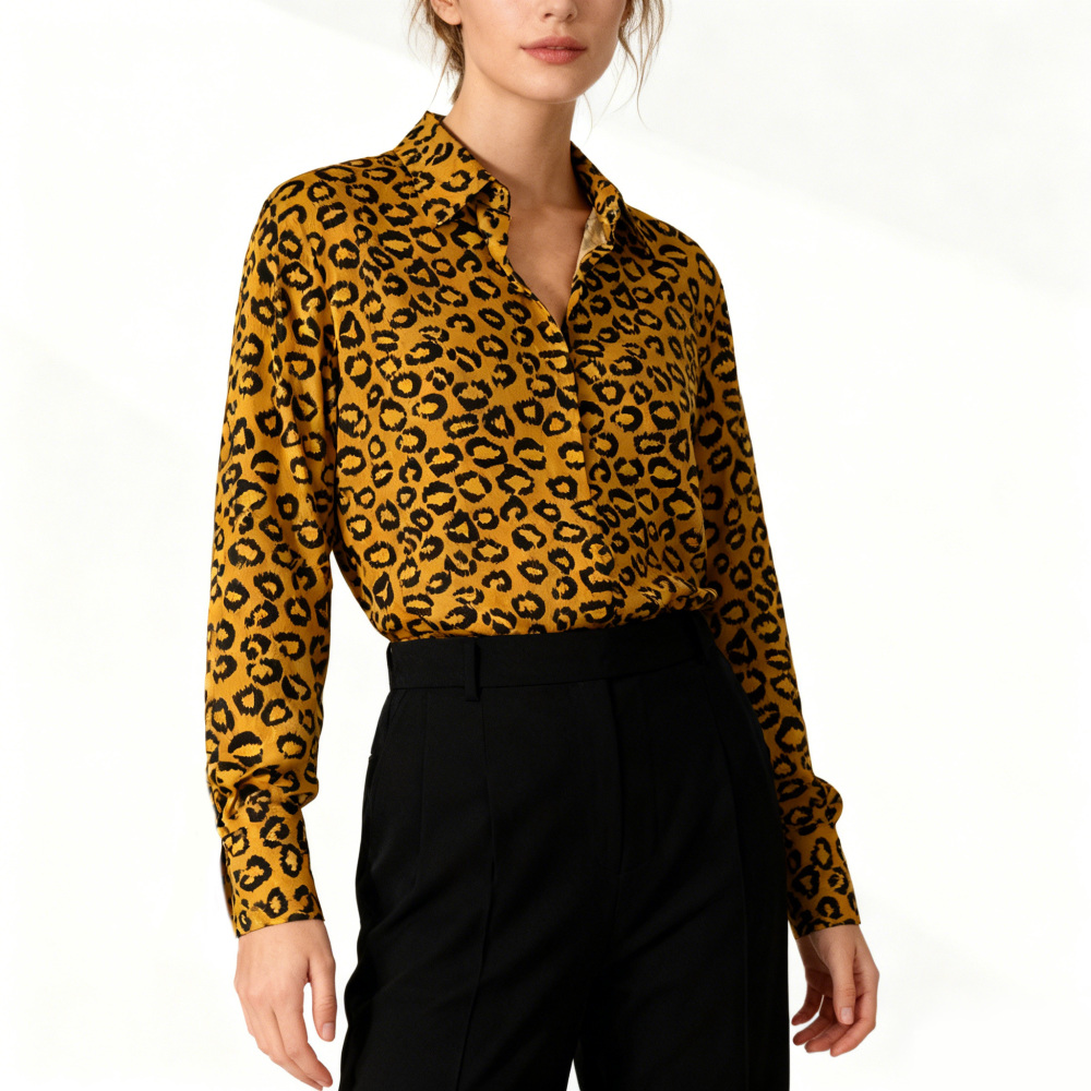 Leopard Silk Blouse