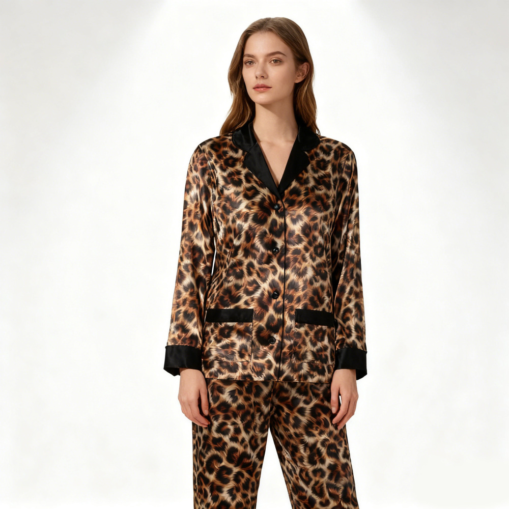 Women's Silk Leopard Pajamas