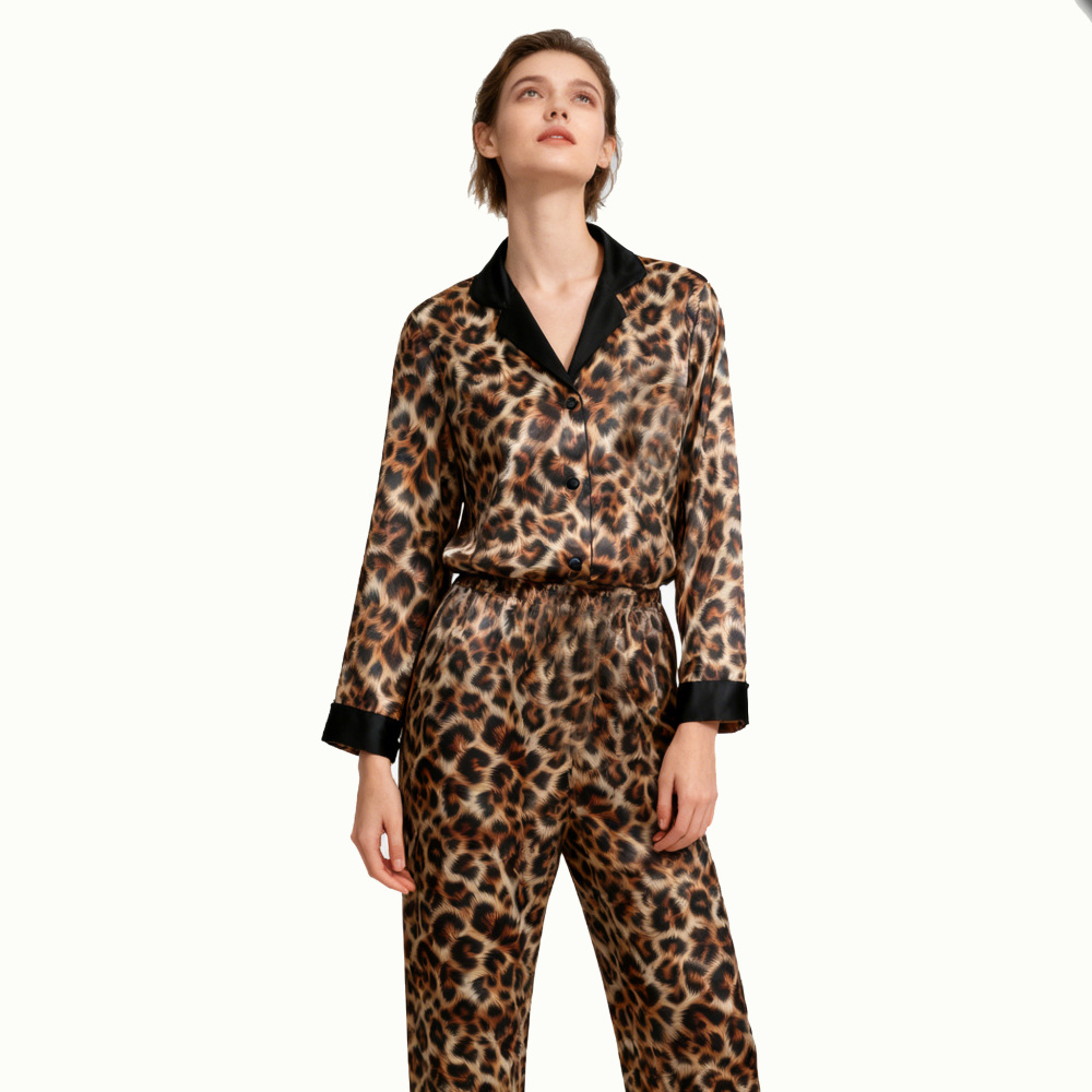 Women's Silk Leopard Pajamas