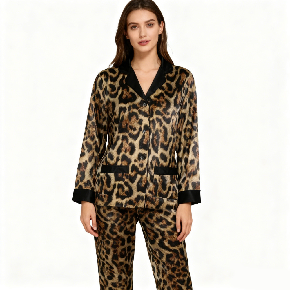 Women's Silk Leopard Pajamas