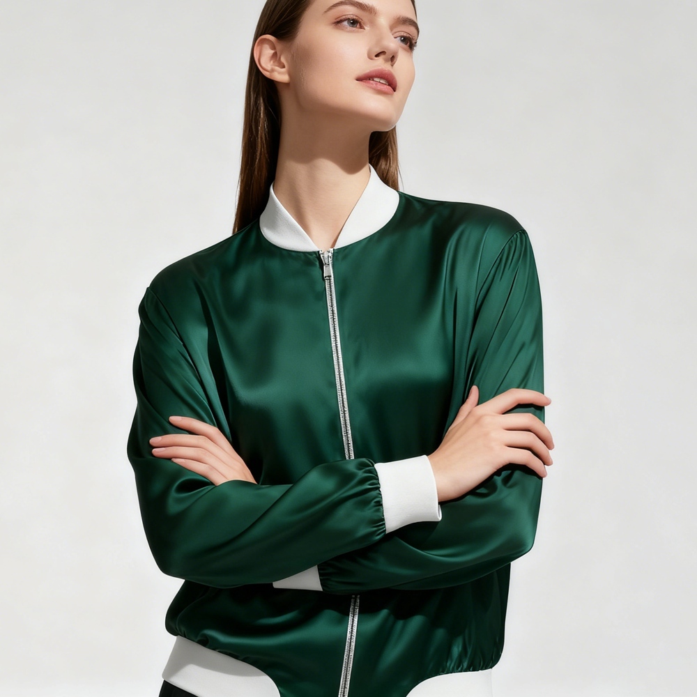 Women's Silk Bomber Jacket