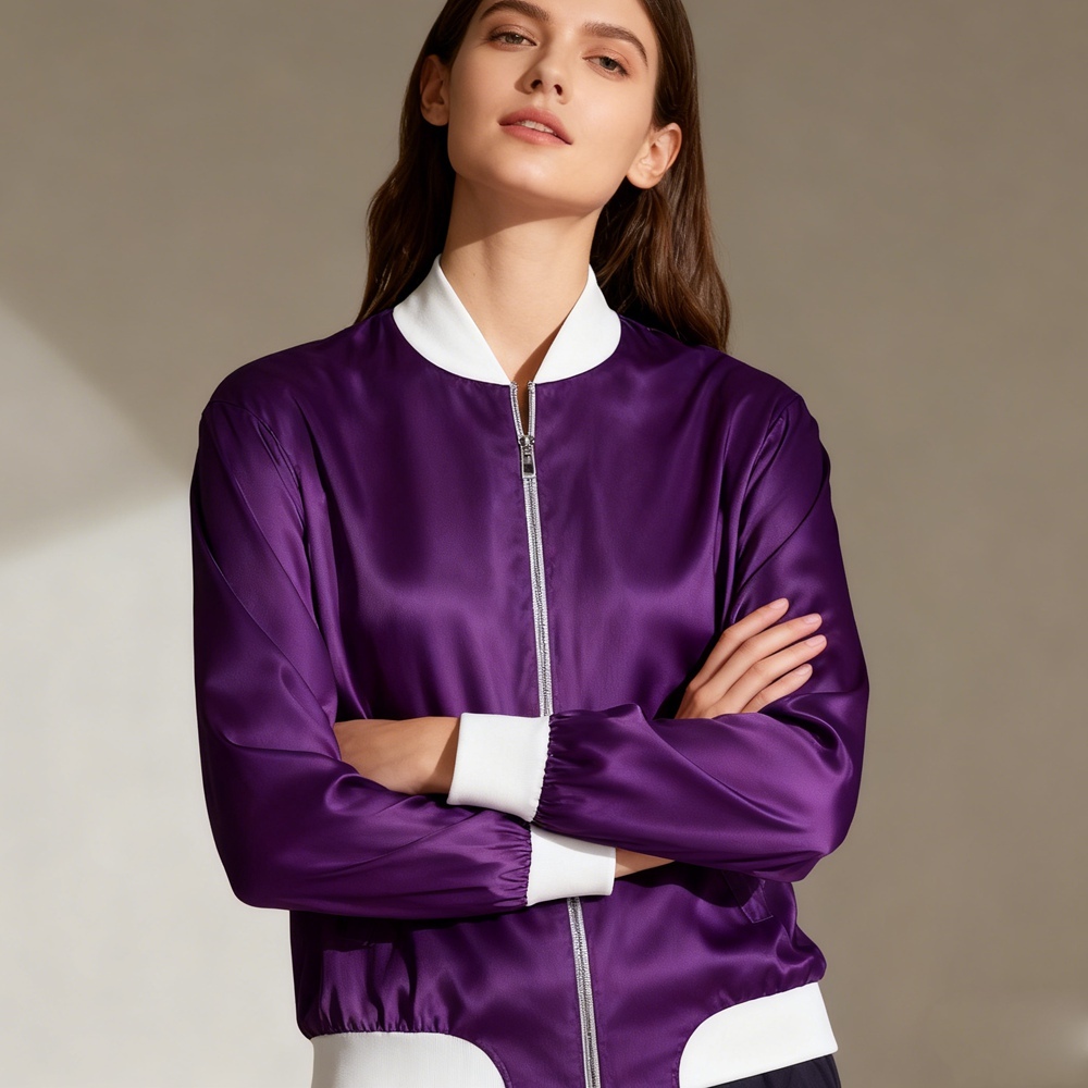 Women's Silk Bomber Jacket