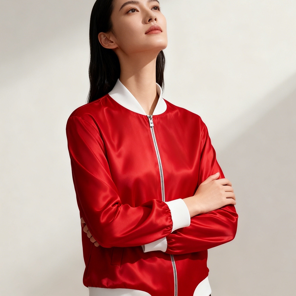 Women's Silk Bomber Jacket