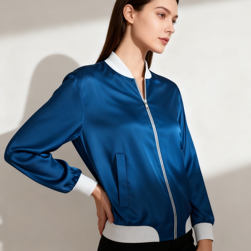 Women's Silk Bomber Jacket