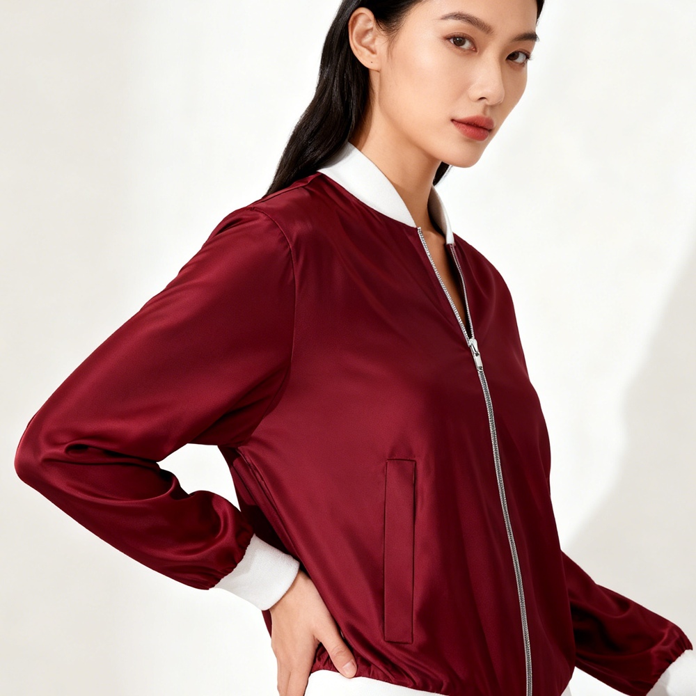 Women's Silk Bomber Jacket