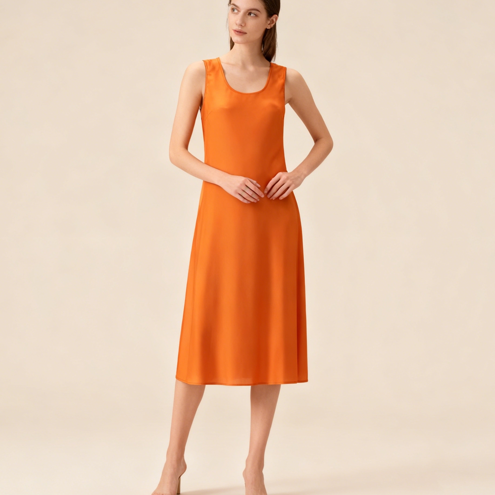 Women's 100% Mulberry Silk Wide Strap Tank Dress Women's 100% Mulberry Silk Wide Strap Tank Dress