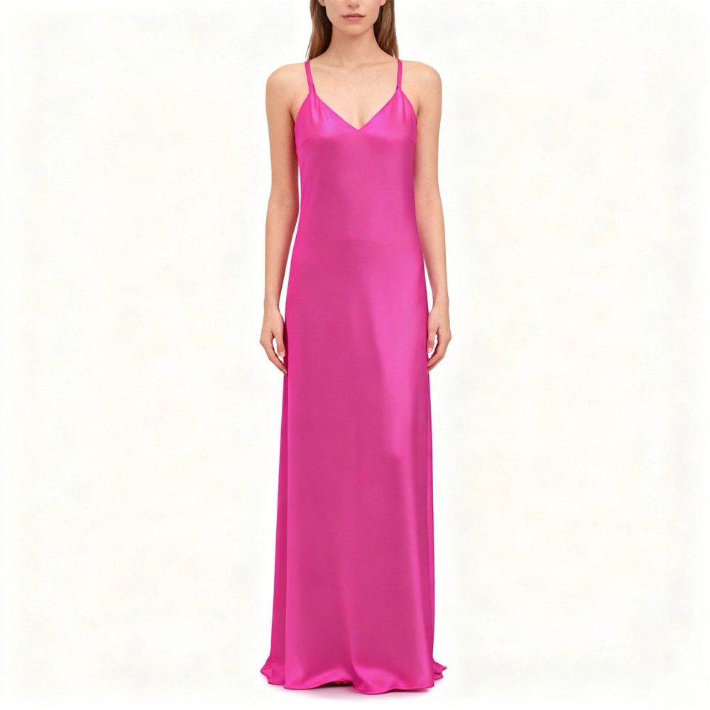 Women's 100% Pure Mulberry Silk Full Long Slip Dress