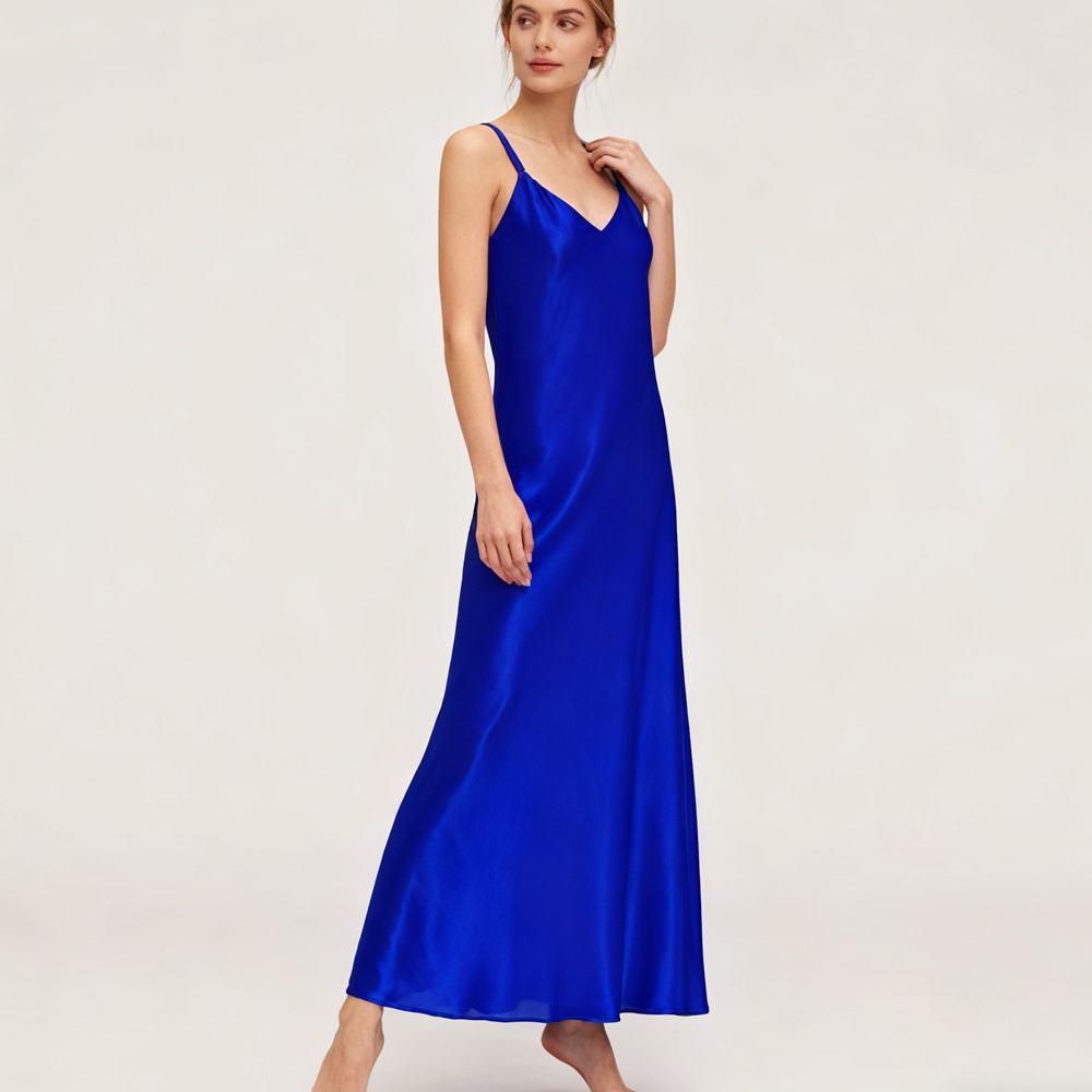 Women's 100% Pure Mulberry Silk Full Long Slip Dress
